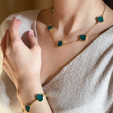 Clubs - Green Necklace Set