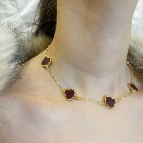 Clubs - Maroon Necklace Set