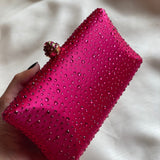 Embellished Satin - Hot Pink